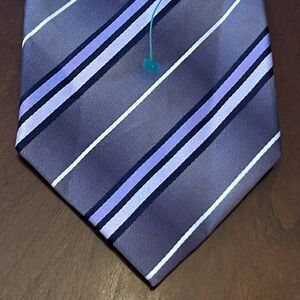 Villini Gray Purple 100% Silk Men’s Neck Tie Made In China
